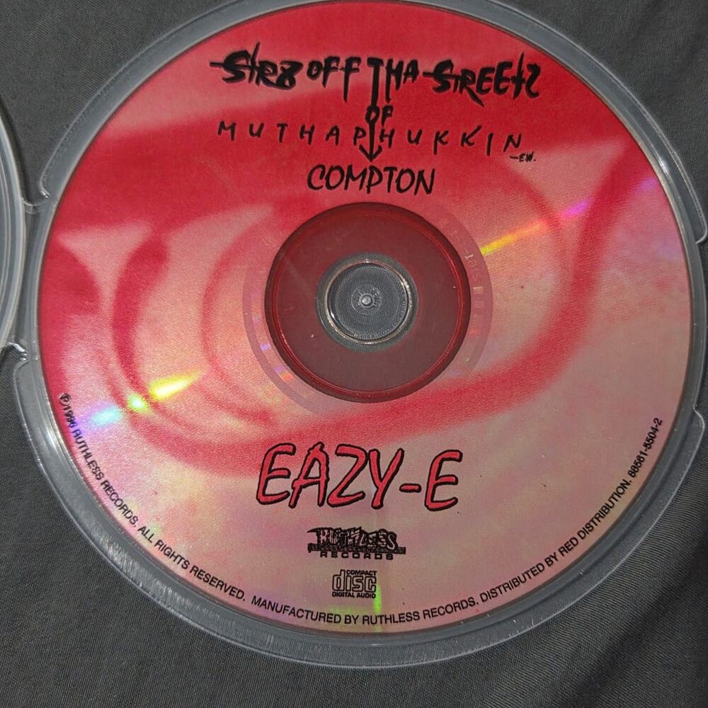 Vtg 1996 Eazy-E STR8 OFF THA STREETZ OF MUTHAFUKKIN COMPTON CD RAP HIP HOP